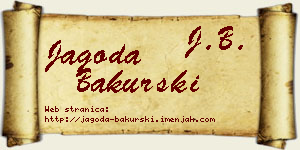 Jagoda Bakurski vizit kartica